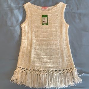 Lilly Pulitzer Cream Sweater with Fringe